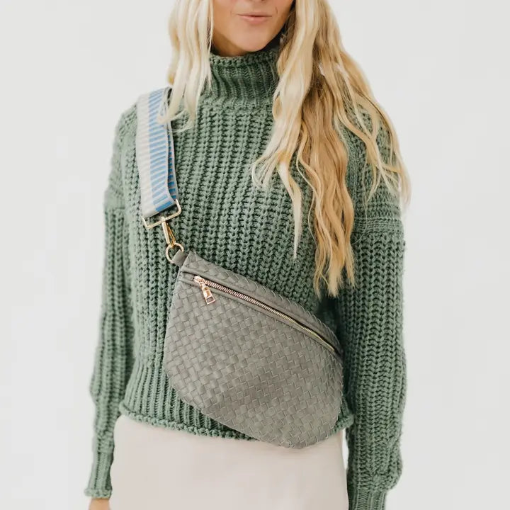 Westlyn Woven Sling Bag Gray