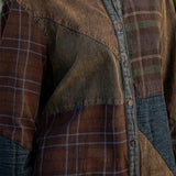 Boho Patch Medley Button Up Shirt Amber