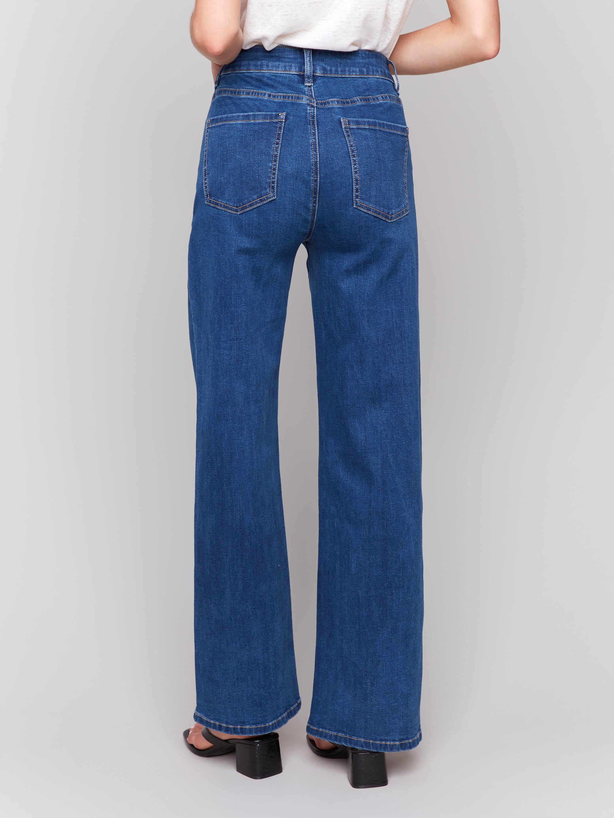 Chloe 5 Pocket Stretch Wide Leg Jeans Indigo