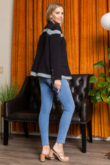 Jenna Denim Peekaboo Blazer Jacket Black