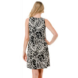Zipper Tank Dress Navy Textured Floral