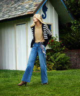 Maya Porkchop Pocket Wide Leg Raw Hem Jeans Success