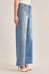Nori High Rise Matte Silver Studded Jeans Super Light