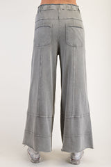 Mineral Washed Terry Knit Pants Ash