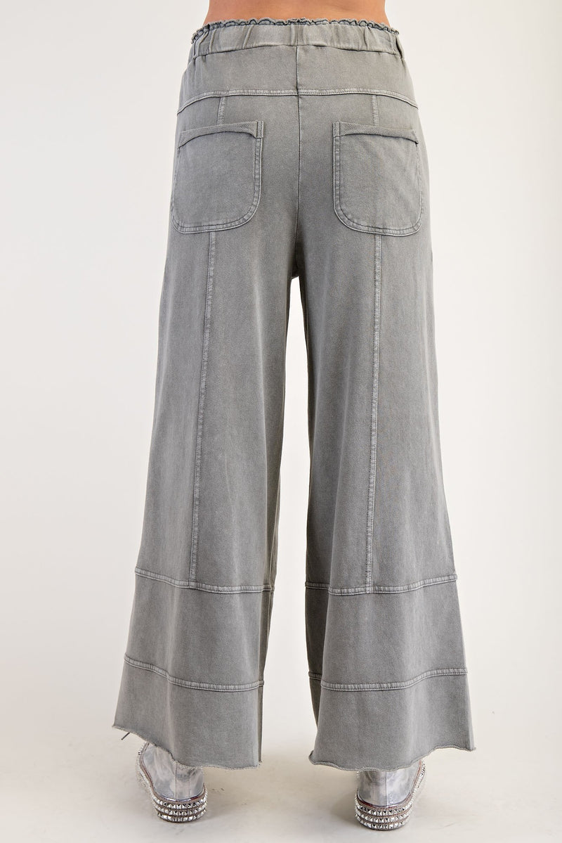 Mineral Washed Terry Knit Pants Ash
