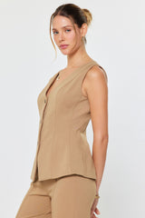Tailored Suit Vest Tan