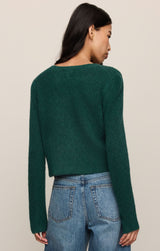 Medina Open Knit Cardigan Velvet Green