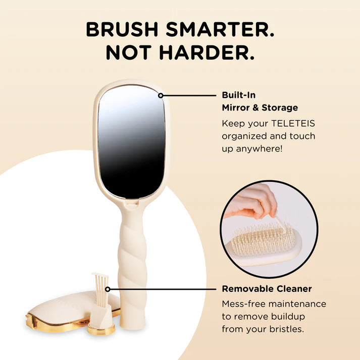 Teleties Hair Brush Tan Detangler - Fine Hair