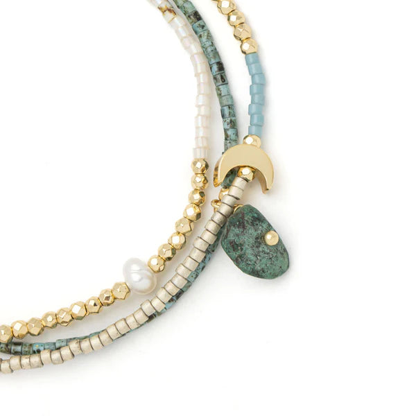 Mixed Media Wrap Bracelet/Necklace Transformation | African Turquoise