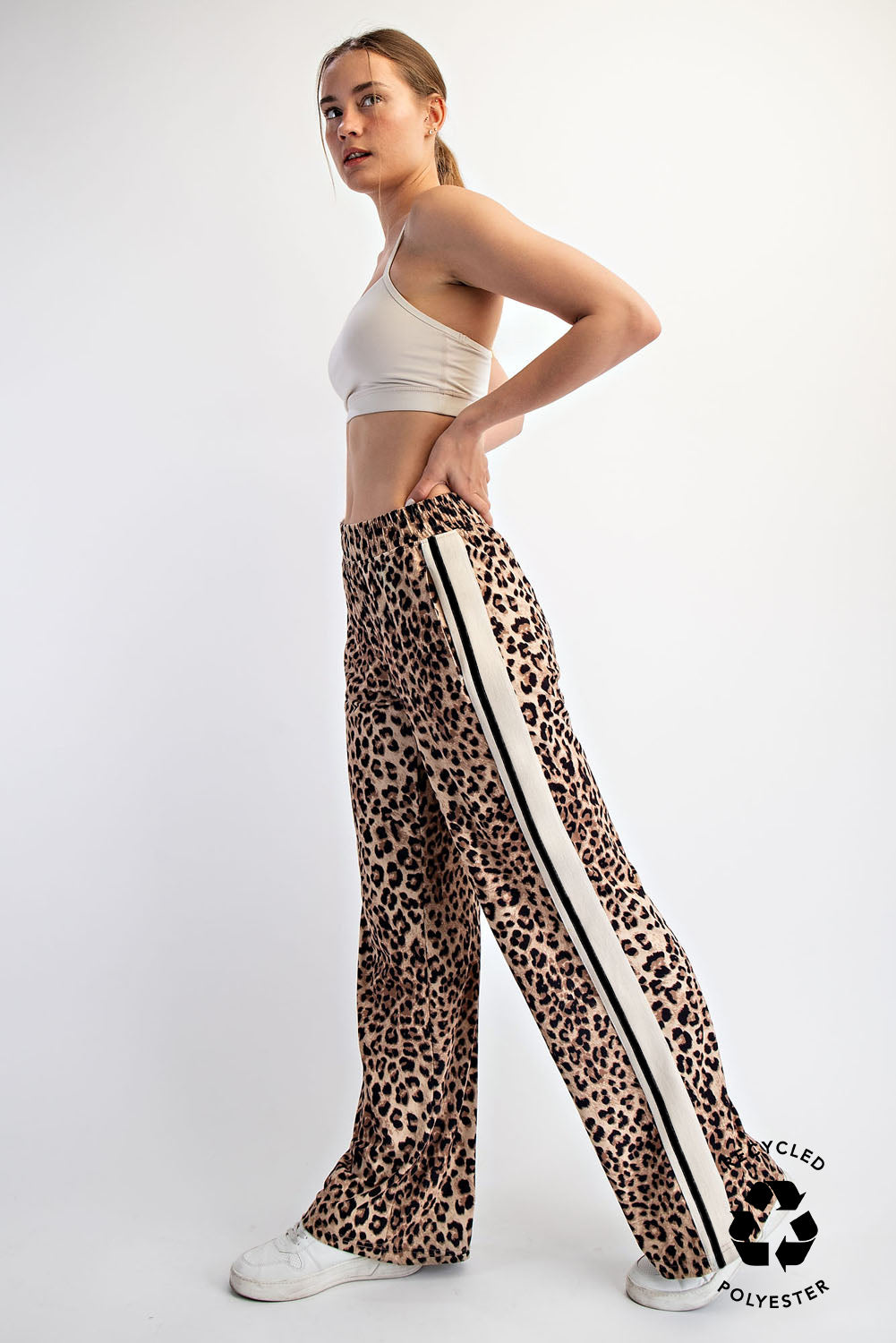 Animal Print Butter Track Pants Brown + Black