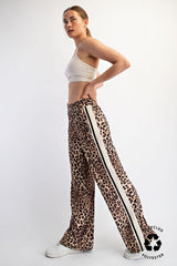 Animal Print Butter Track Pants Brown + Black