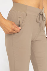 High Waist Active Joggers Warm Grey