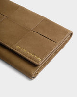 Taya Suedette Woven Wallet Caramel