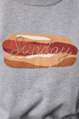Hotdog Sunday Sweater Heather Grey