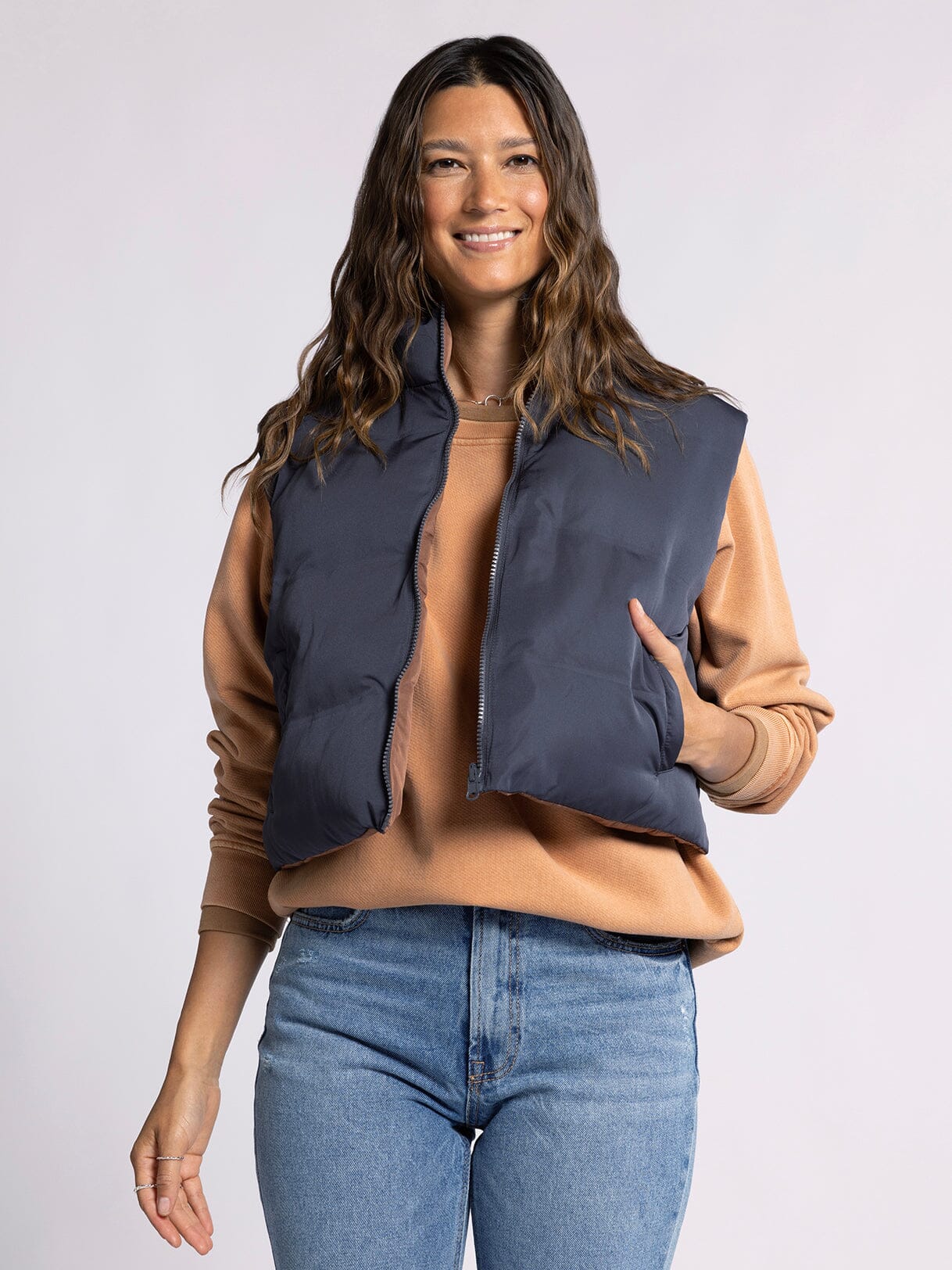 Issey Reversible Puffer Vest Odyssey Grey Clove