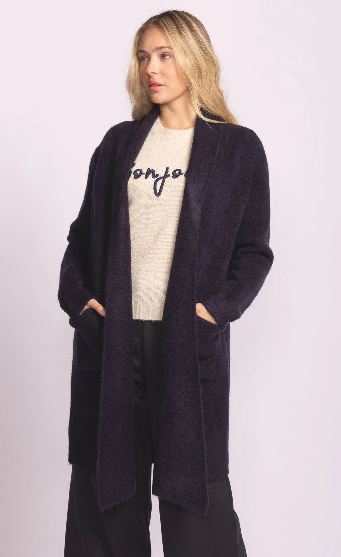 Stockport Long Sweater Jacket Navy