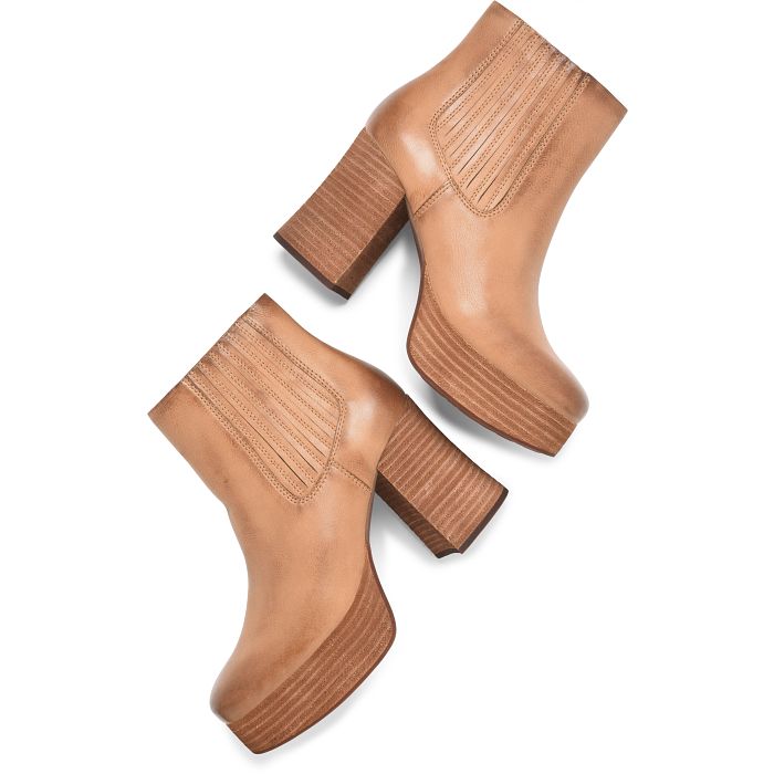 Baylie Stacked Heel Boots Brown Terra