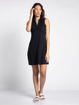 Stephanie Collared Sleeveless Dress Black