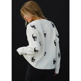 All Over Skulls Sweater Cream