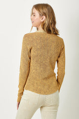 Washed Thermal Henley Top Honey