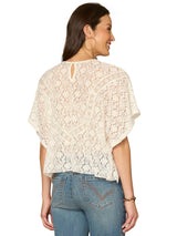 All Over Lace Poncho Off White