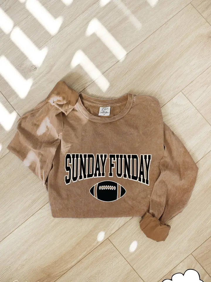 Sunday Funday Mineral Washed Long Sleeve Graphic Toast