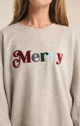 Merry Fleece Crew Neck Sweatshirt Light Heather Grey