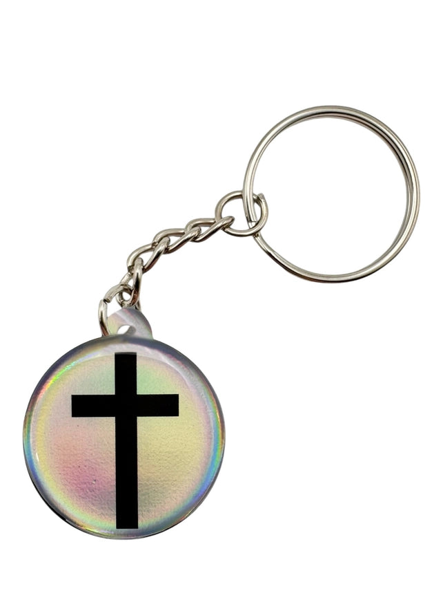 Tap To Pray Keychain Crystal + Cross