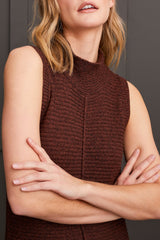 Sleeveless Mock Neck Sweater Dress Marsala