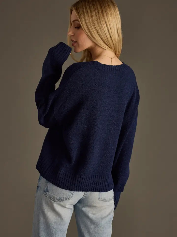 USA Lightweight Knit Sweater Navy