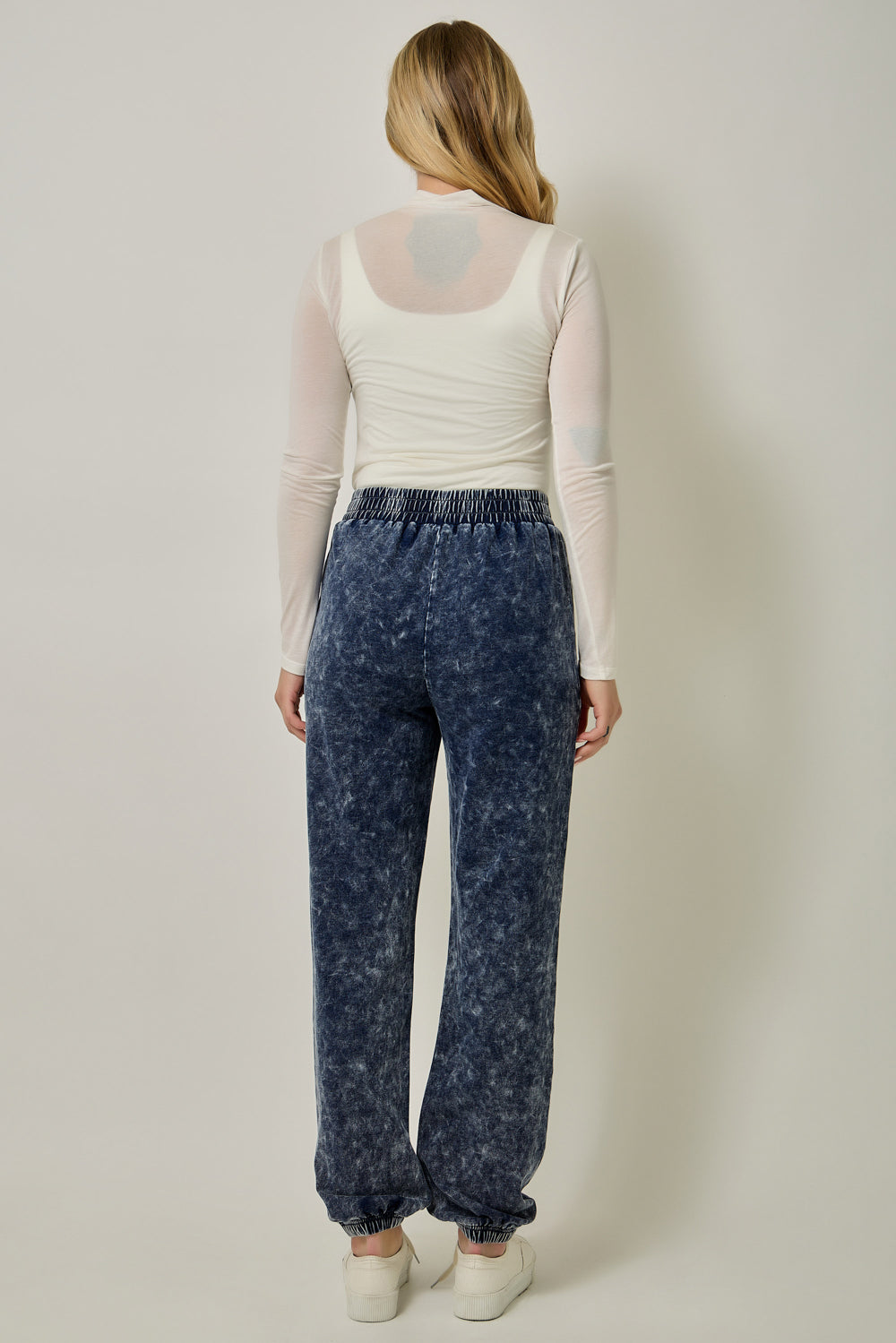 Washed Knit Denim Sweatpants