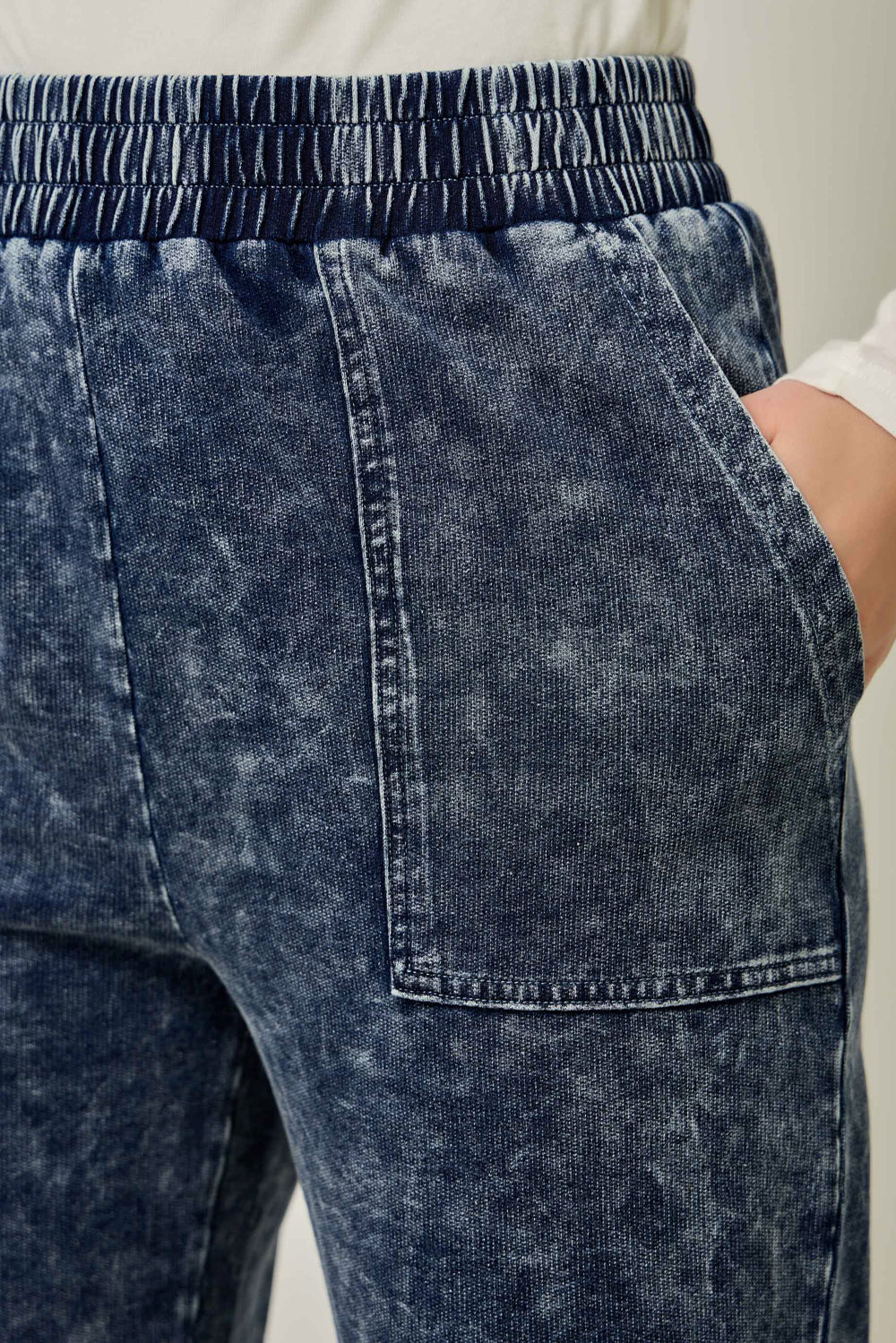 Washed Knit Denim Sweatpants
