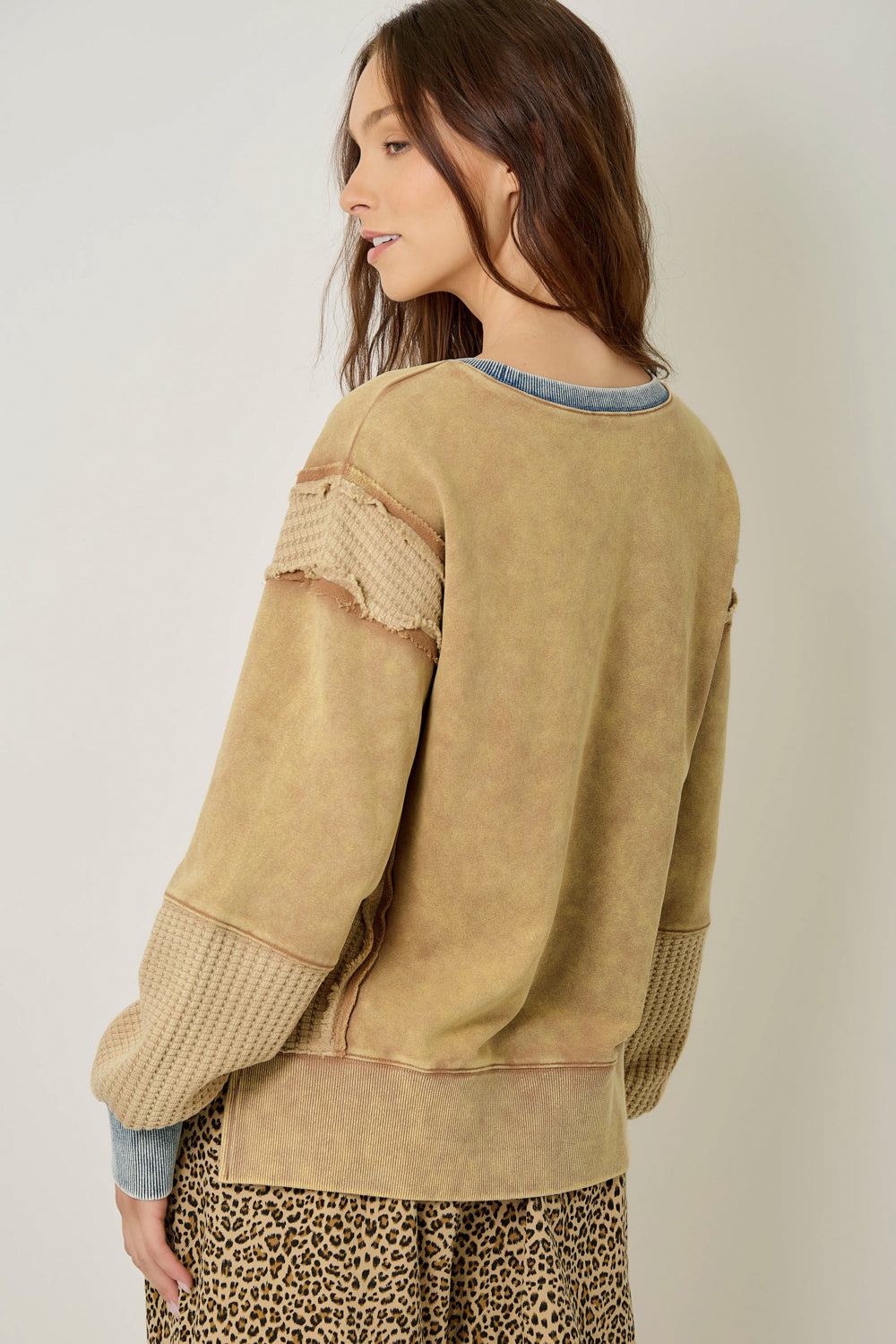 Mixed Media Washed Sweatshirt