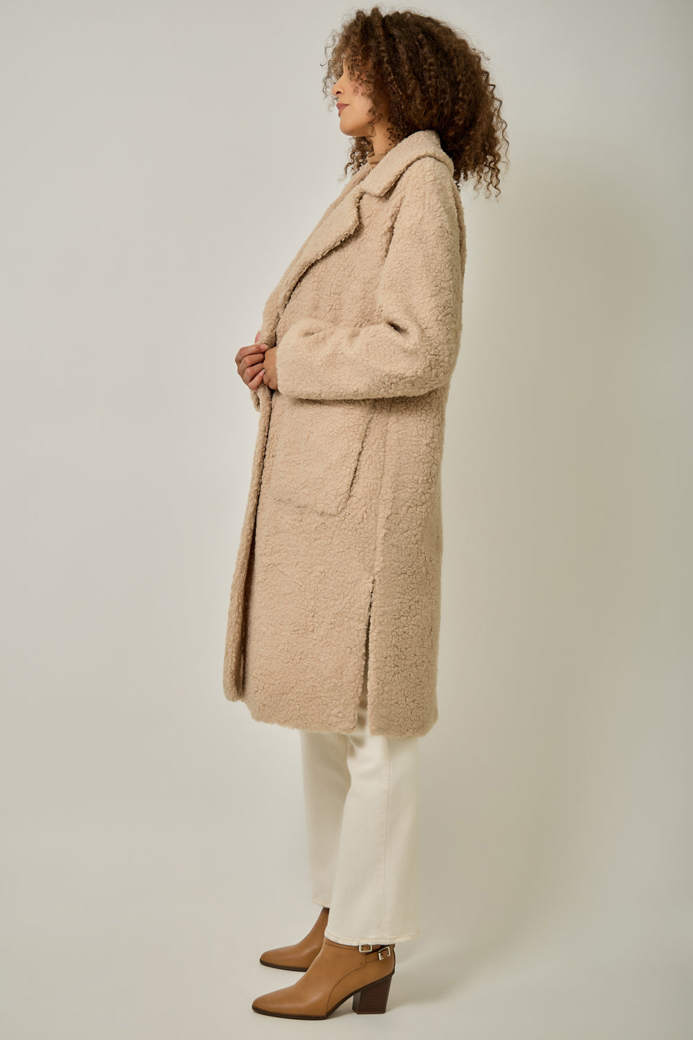 Double Way Teddy Fur Long Coat