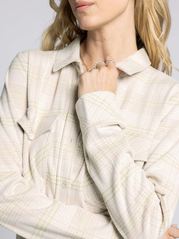 Cassian Button Up Shirt Cream Multi Plaid