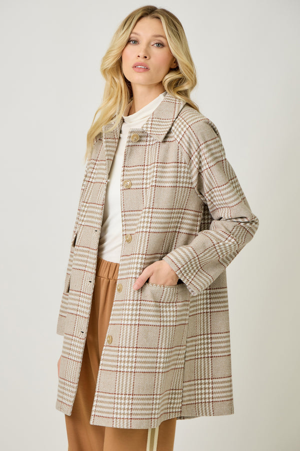 Single Breasted Midi Coat Oatmeal Mix