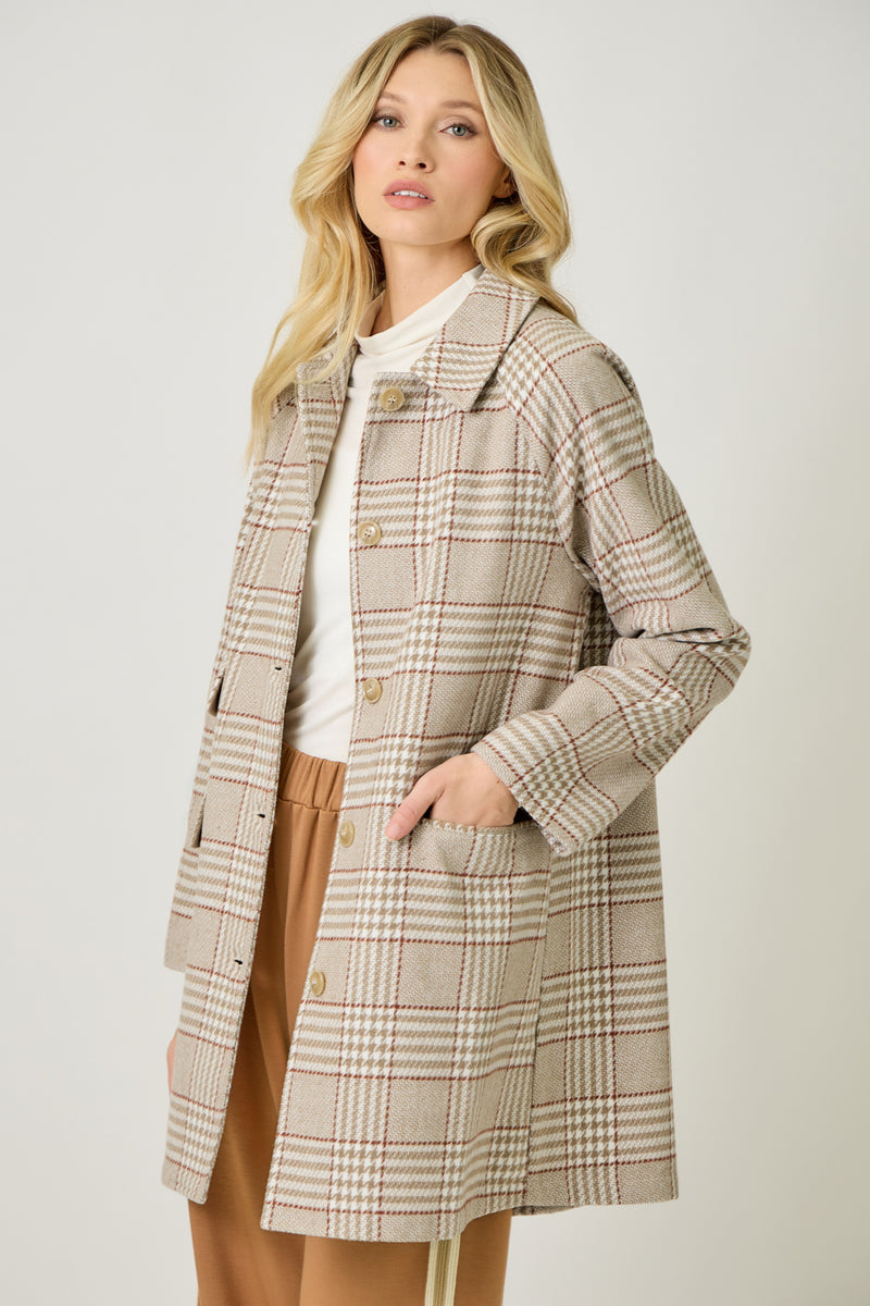 Single Breasted Midi Coat Oatmeal Mix