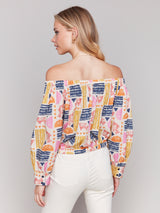 Off Shoulder Printed Blouse Batik