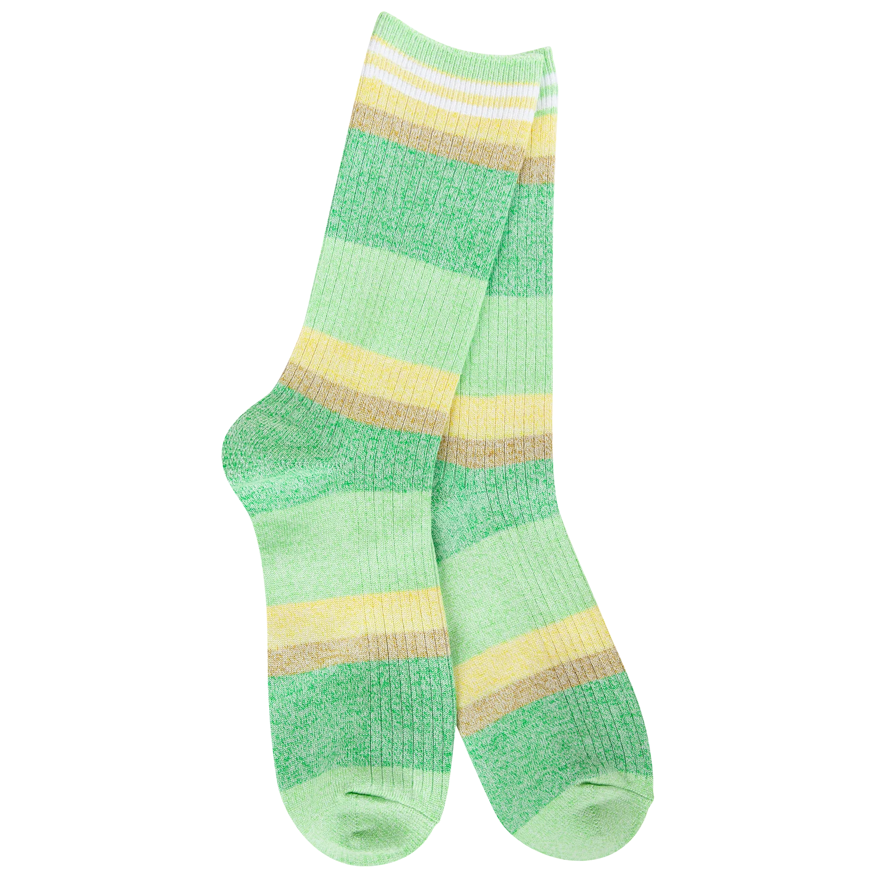 Weekend Ombre Rugby Light Crew Socks Lemon Lime