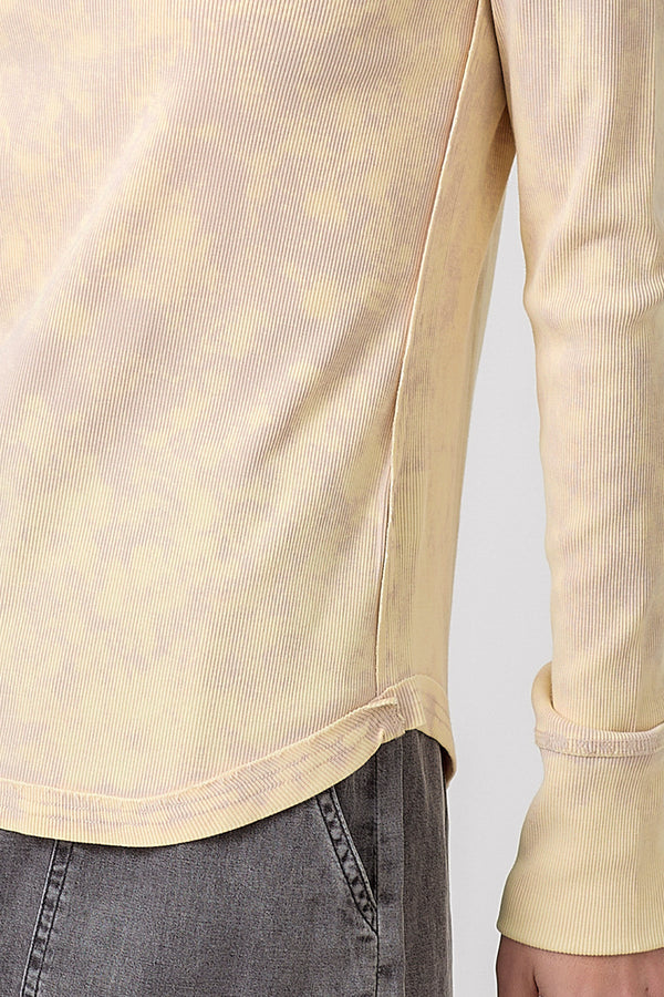 Washed Ribbed Long Sleeve Top