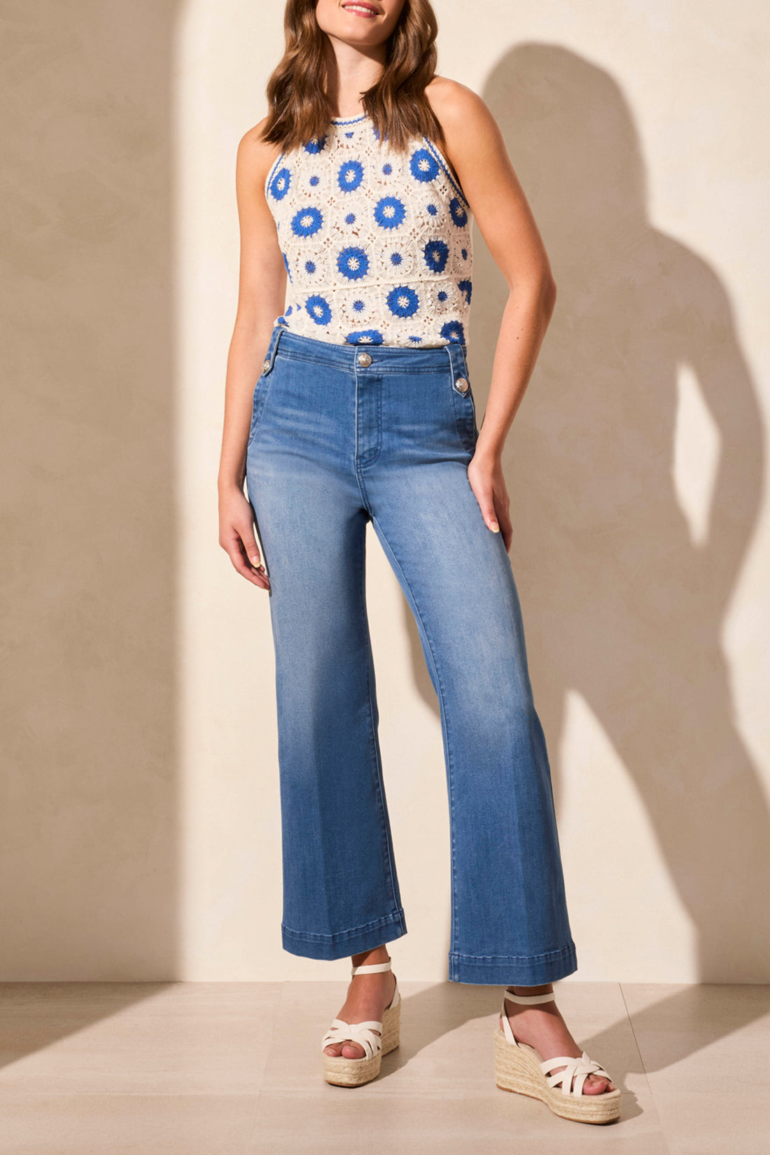Brooke Palazzo Flare Jeans Calypso Blue