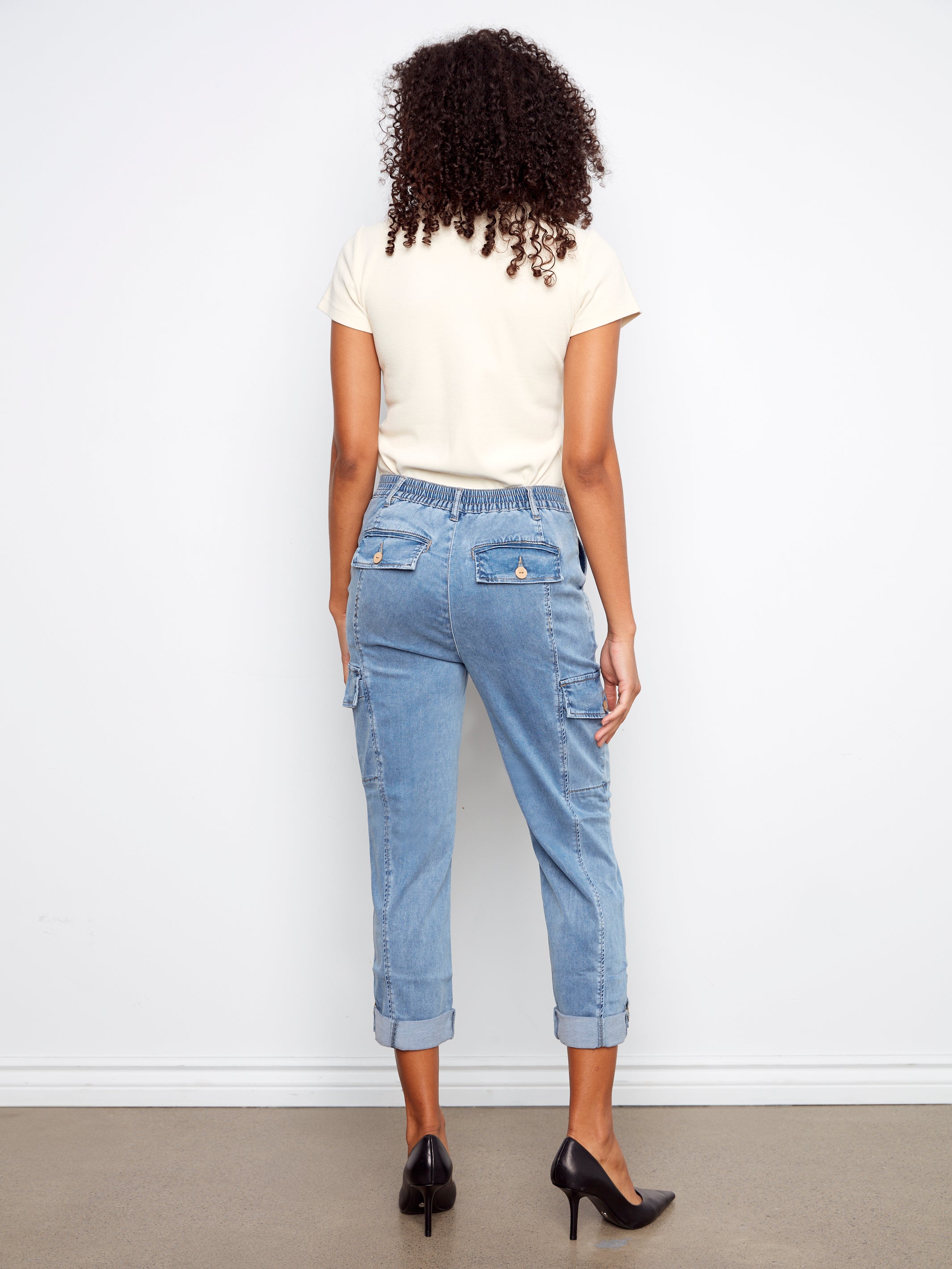 Tencel Stretch Cargo Pants Chambray