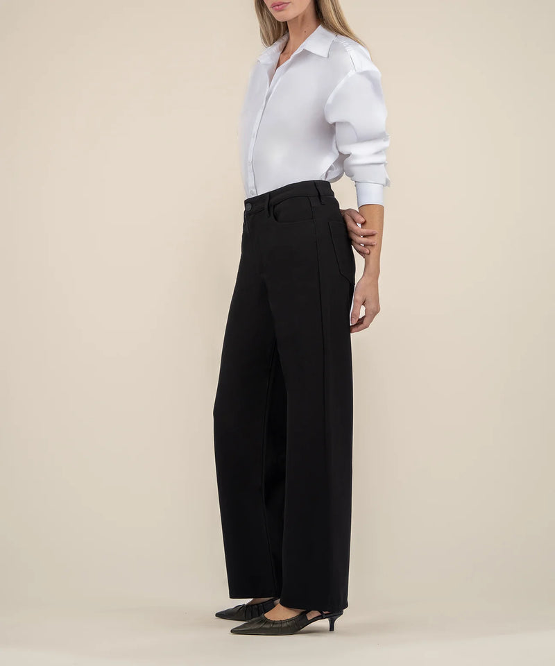 Jodi High Rise Wide Leg Ponte Pants Black