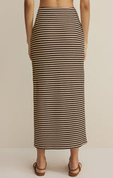 Ainslie Stripe Midi Skirt Putty