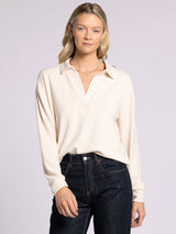 Taylor Collared Top Pink Oatmeal