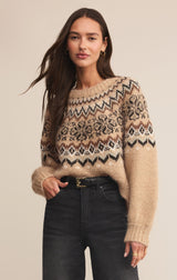 Kenaby Fair Isle Sweater Oatmeal Heather