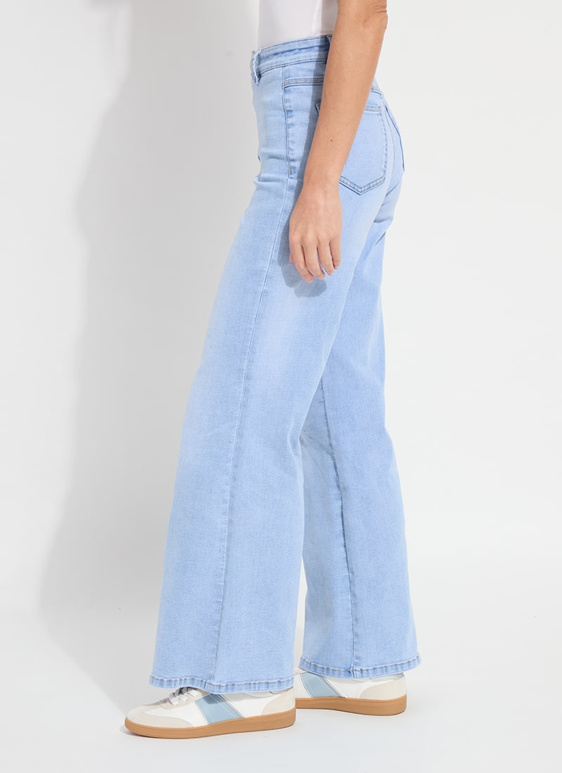 Iris Wide Leg Everyday Denim Pants Bleached Blue