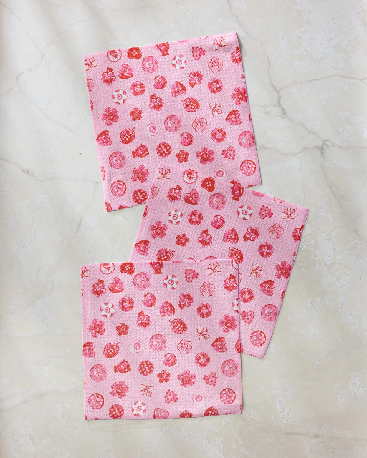 Geometry Dishcloth Set Collecting Buttons