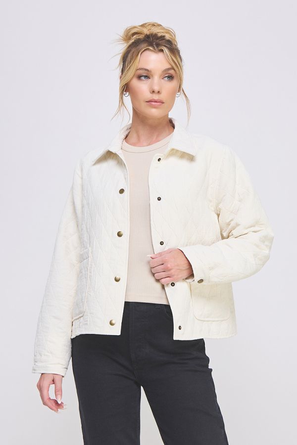 Quilted Textured Jacket Cream