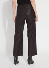 High Waist Vegan Leather Wide Leg Pants Double Espresso